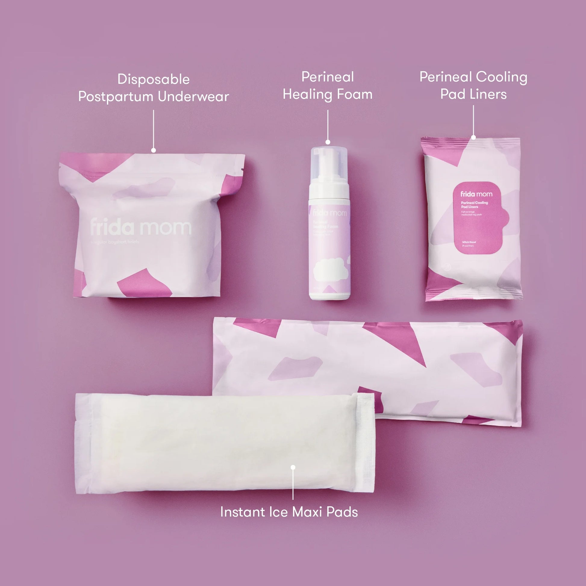 Postpartum Recovery Essentials with Pads & Disposable Underwear, 4 Count Gift Set, One Size