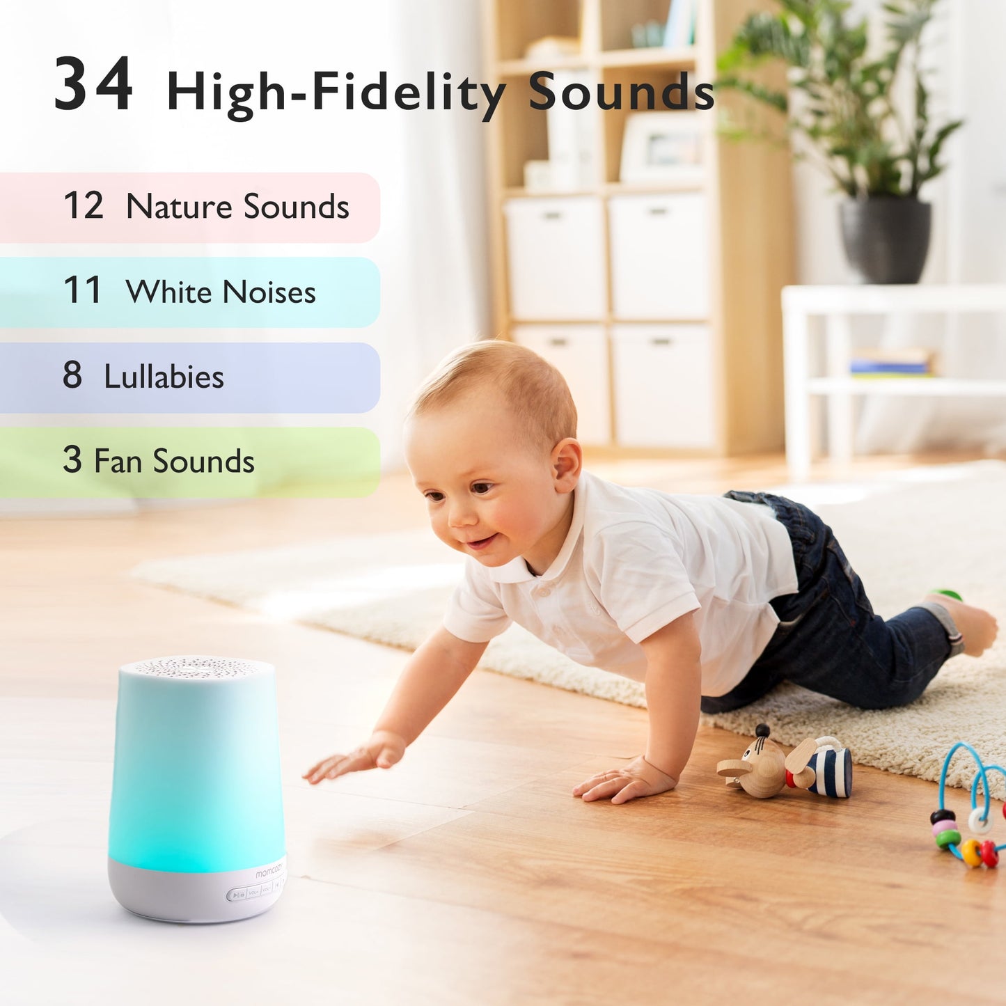 Baby Sound Machine White Noise Machine with Nightlight and Timer Baby Soother