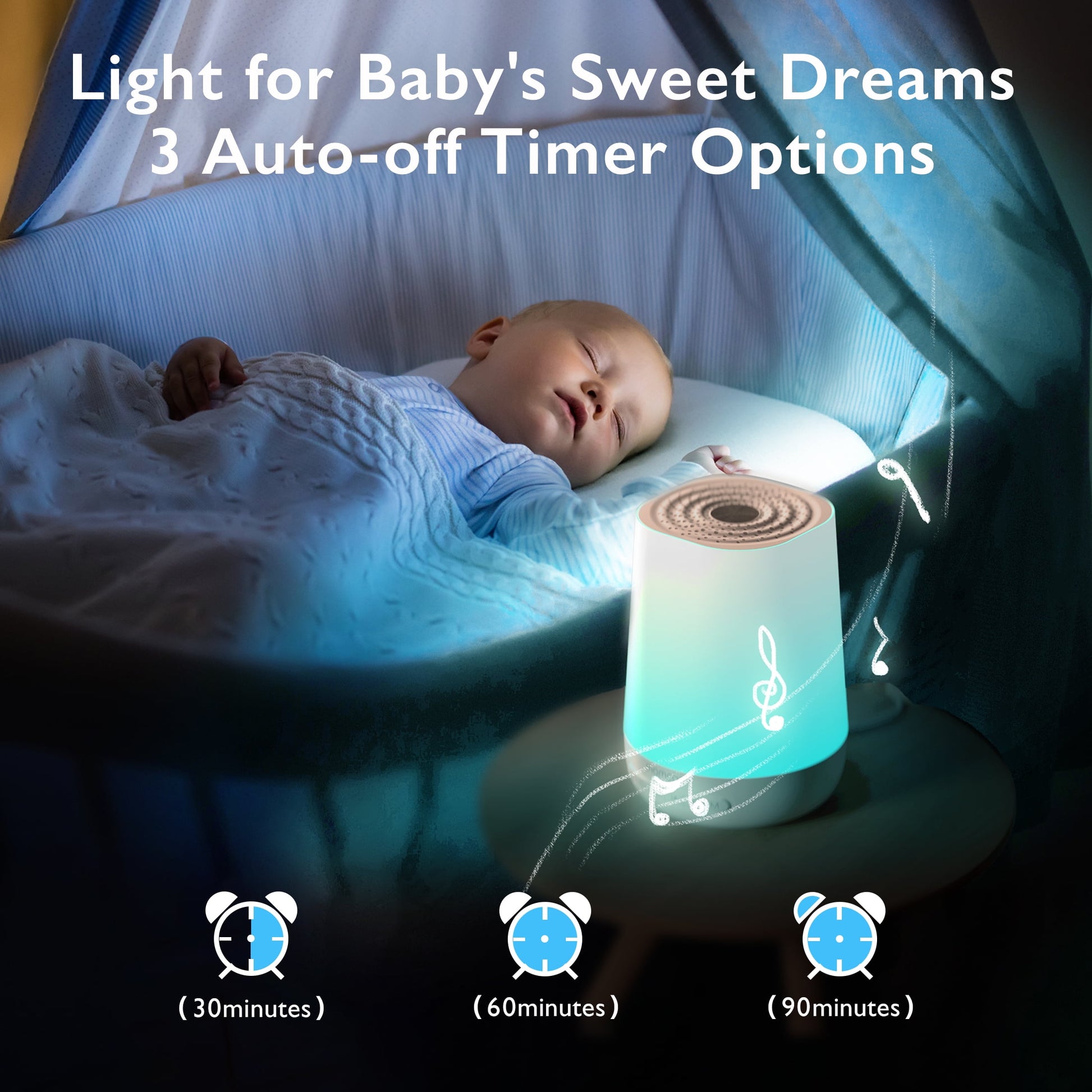 Baby Sound Machine White Noise Machine with Nightlight and Timer Baby Soother