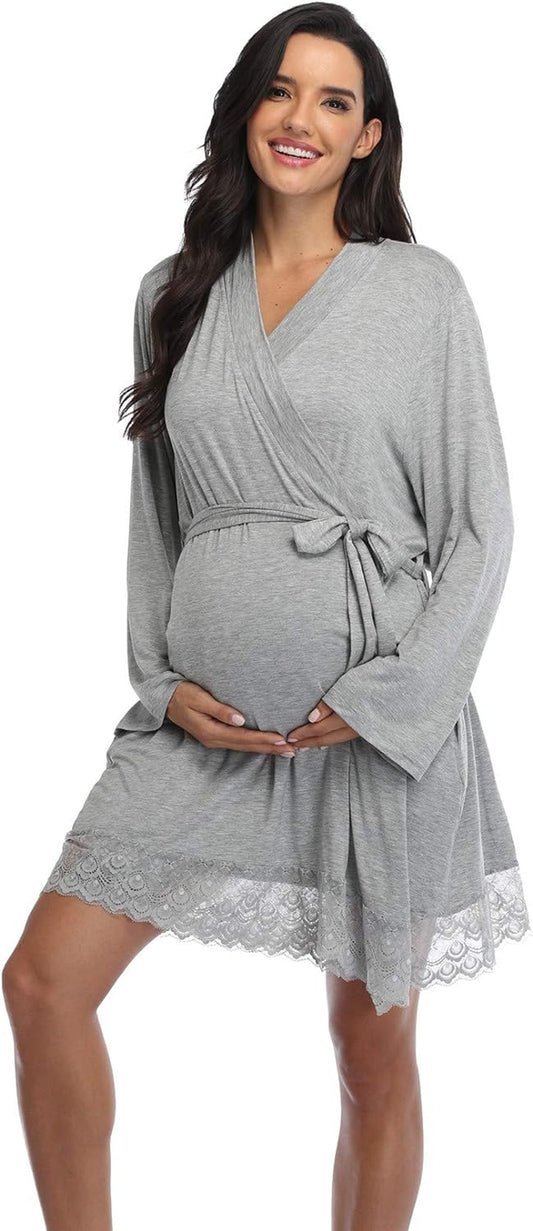  Maternity Hospital Robe for Labor, Delivery, and Nursing