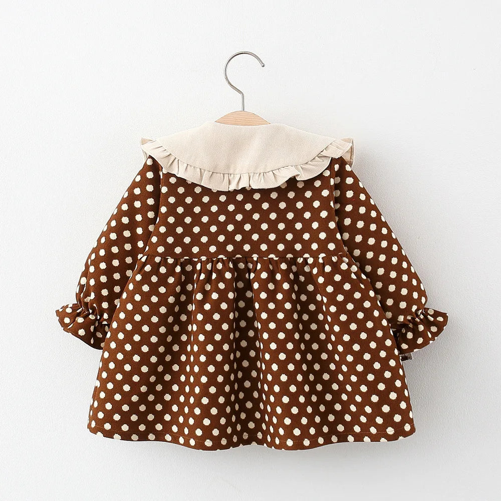 Lace Princess Baby Girl Dress – Polka Dot Spring Outfit for Birthdays