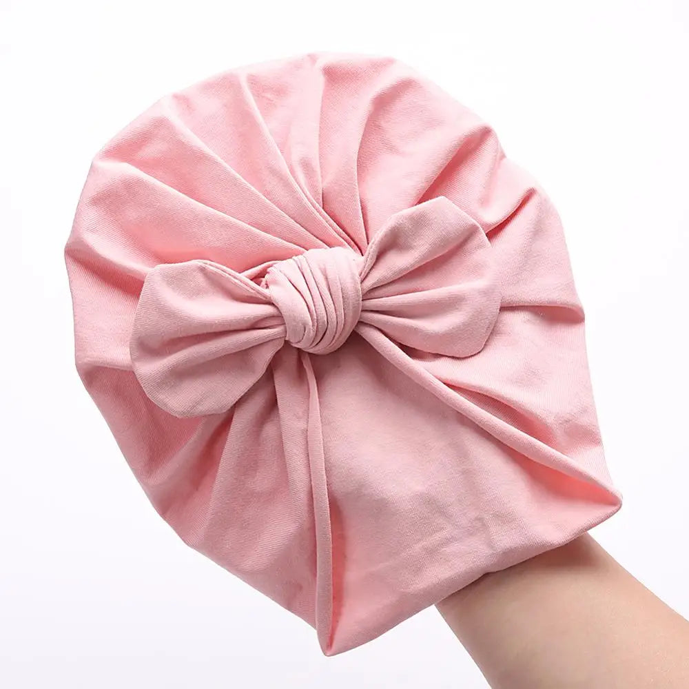 Adorable Baby Bowknot Beanies | Soft Cotton Turban Hats for Newborns