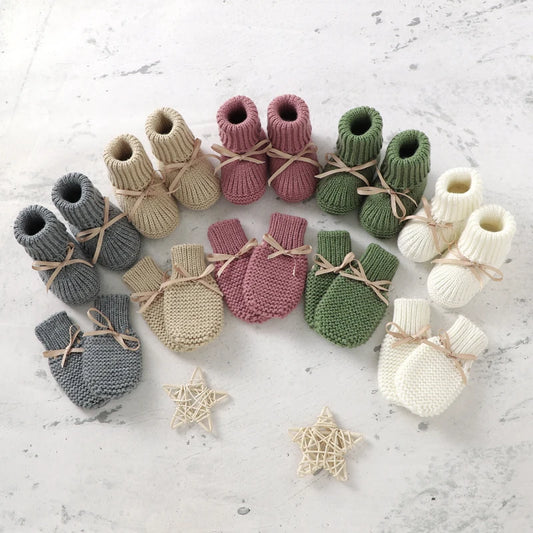 Knit Baby Booties & Mittens Set | Cozy Newborn Shoes and Gloves