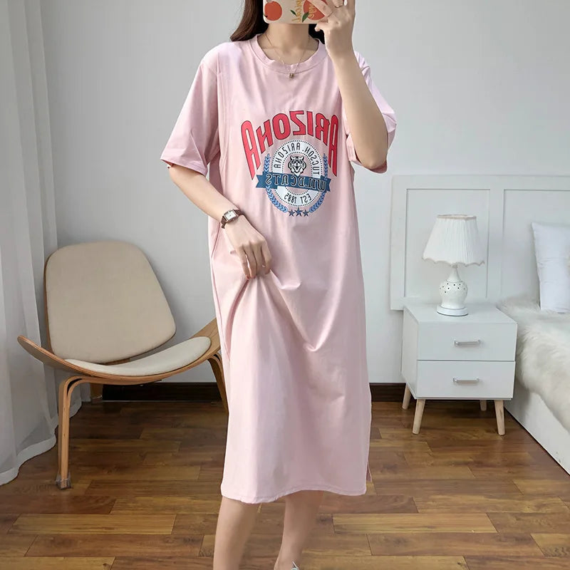 Breastfeeding Home Dress | Summer Maternity Nursing Loose-Fit Casual Feeding Gown