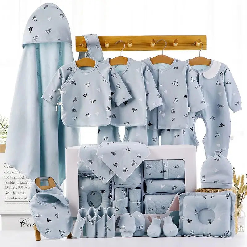 18/22-Piece Newborn Baby Essentials Set – Soft Cotton Clothing & Accessories for 0–6 Months