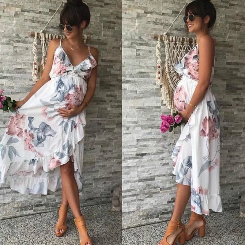 Floral Maternity Slip Dress – Elegant Pregnancy & Nursing Wear