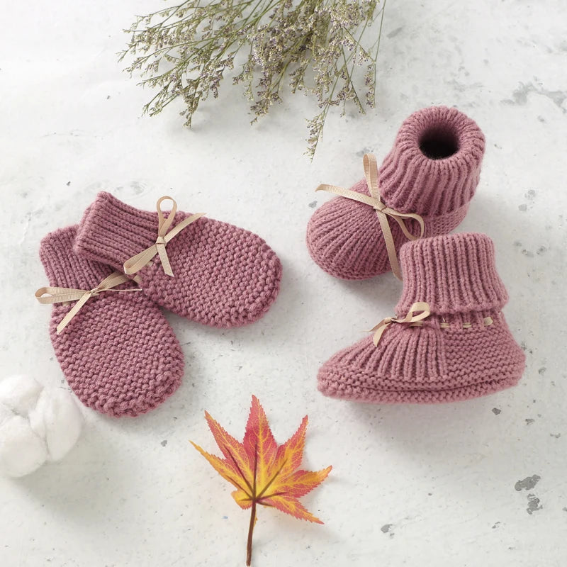 Knit Baby Booties & Mittens Set | Cozy Newborn Shoes and Gloves