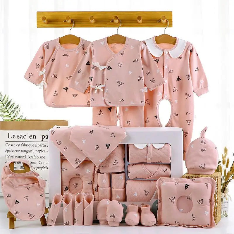 18/22-Piece Newborn Baby Essentials Set – Soft Cotton Clothing & Accessories for 0–6 Months