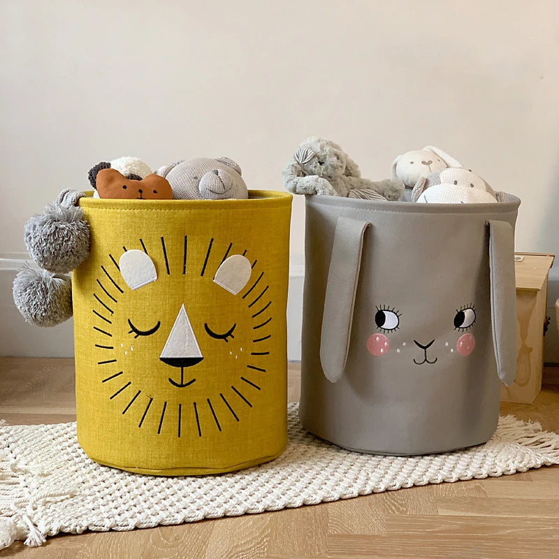 Foldable Animal Canvas Laundry Basket for Kids