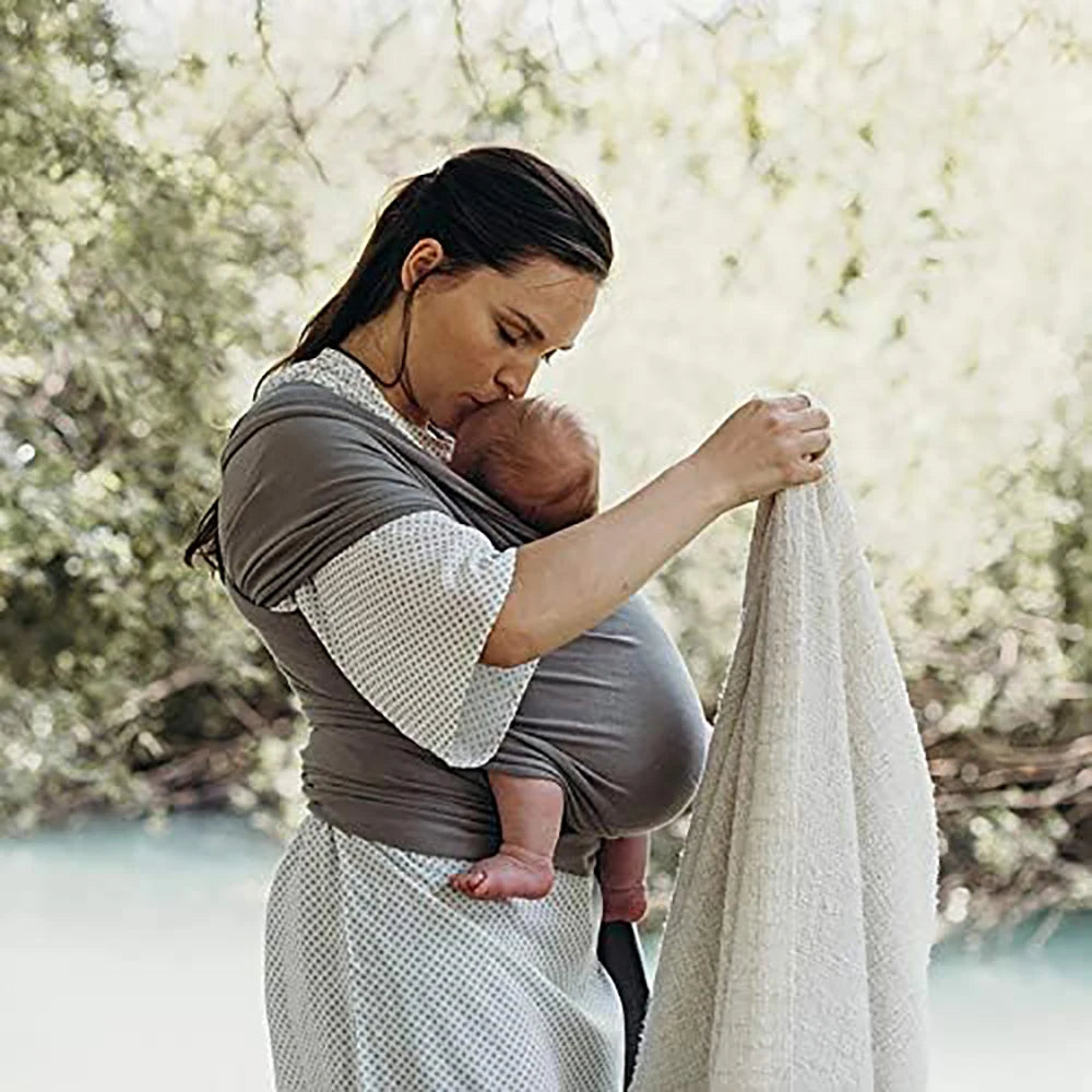 Stretchy Cotton Baby Wrap Carrier | Newborn to Toddler Sling for 0-36 Months