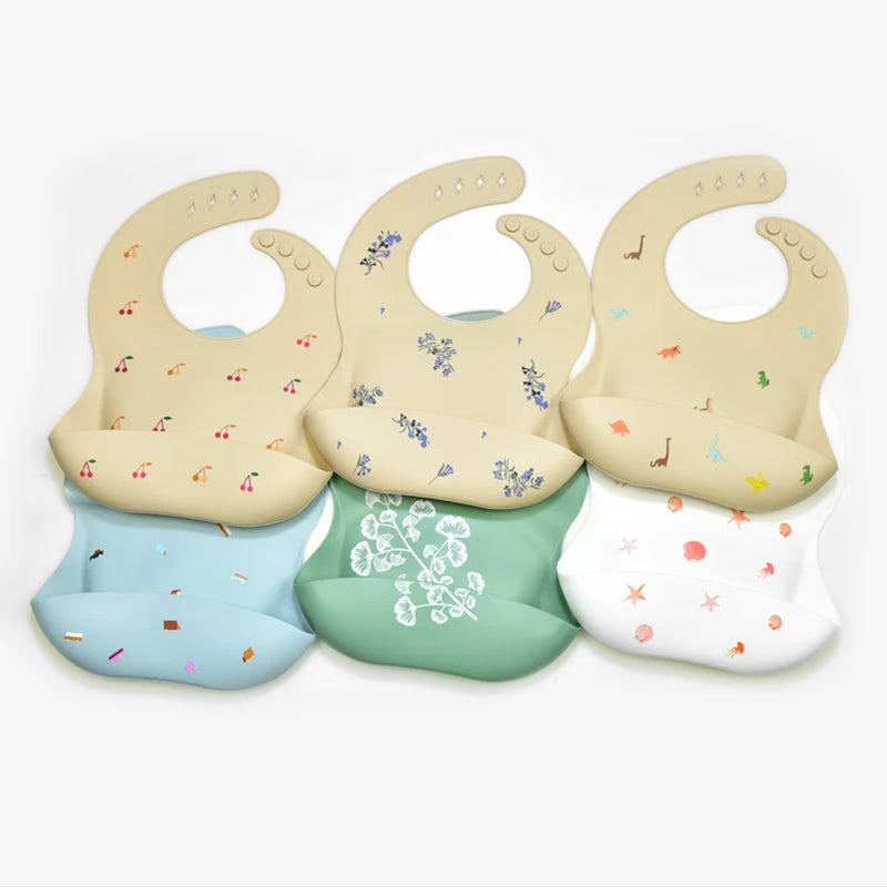 Adjustable Silicone Bib for Kids - Waterproof Feeding Bib