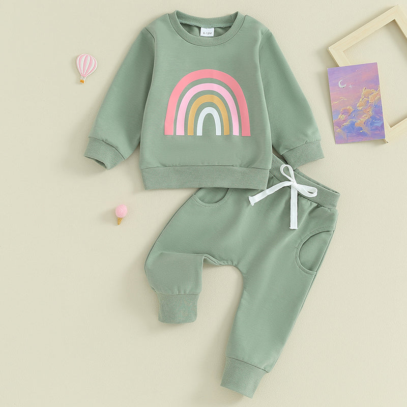 Baby Rainbow Sweater & Pants Outfit Set (3M-3Y)