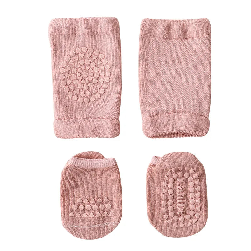 Anti-Slip Baby Knee Pads & Socks Set | Crawling Protection for Infants