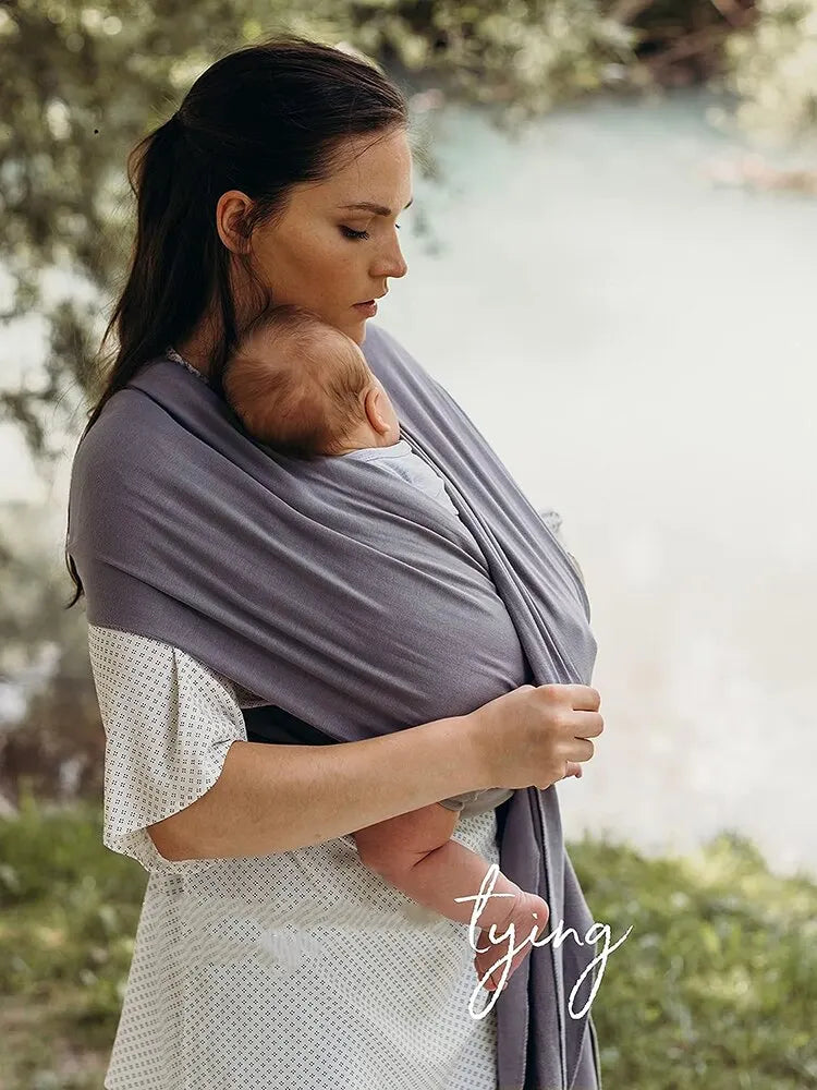 Stretchy Cotton Baby Wrap Carrier | Newborn to Toddler Sling for 0-36 Months