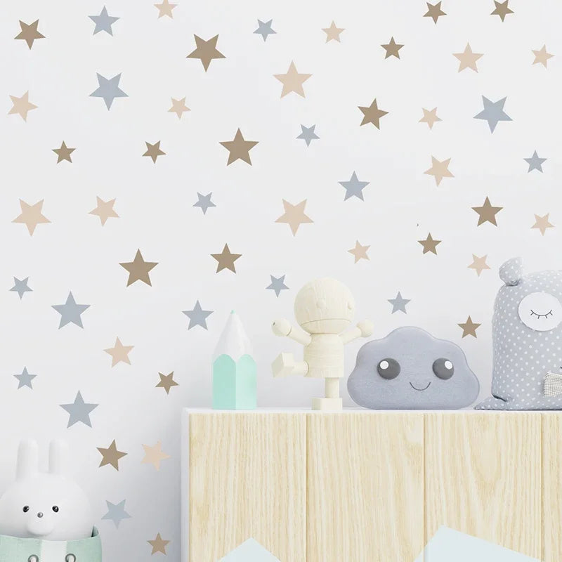 71pcs Boho Star Wall Stickers for Baby Nursery Room