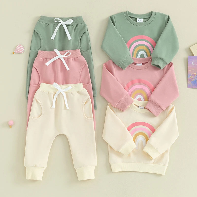 Baby Rainbow Sweater & Pants Outfit Set (3M-3Y)