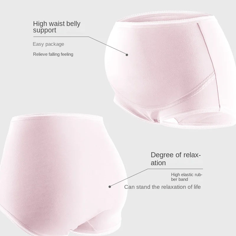 3PCS/set Cotton Maternity High-Waist Panties - Belly Support Briefs for Pregnancy