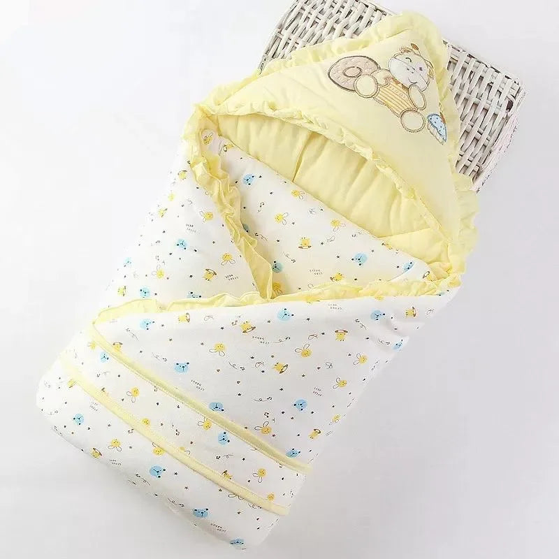 Winter Cotton Baby Swaddle Blanket with Embroidery