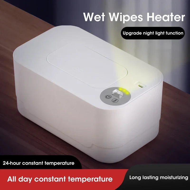 Baby Wipe Warmer with LED Display - USB Charged Portable Towel Dispenser