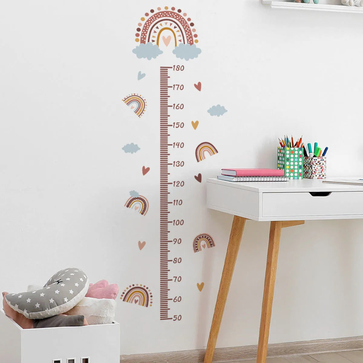 Rainbow Growth Chart Wall Decal for Baby Nursery