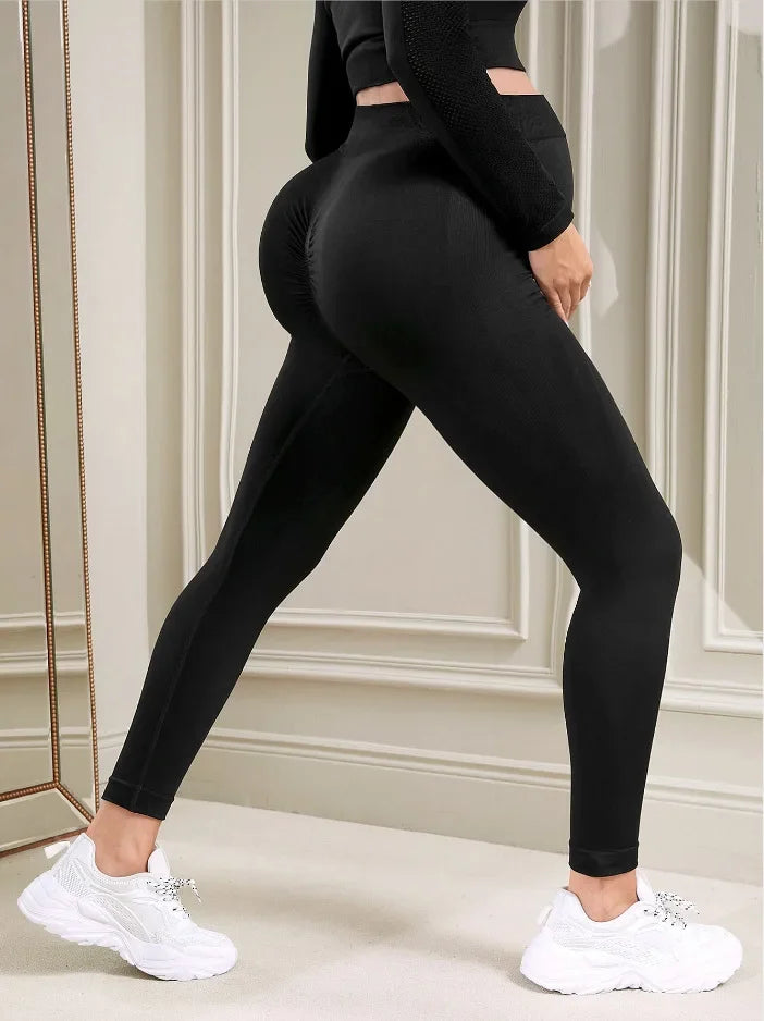 Elastic High Waist Maternity Leggings - Belly Support & Body Shaper