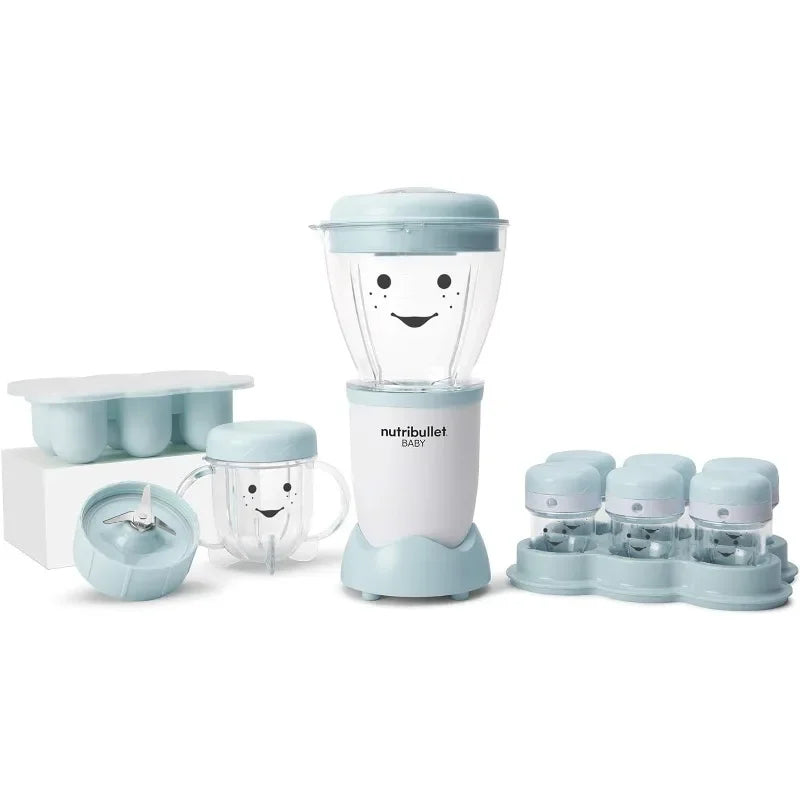 NutriBullet NBY-50100 Baby Complete Food-Making System, 32-Oz, White, Blue, Clear