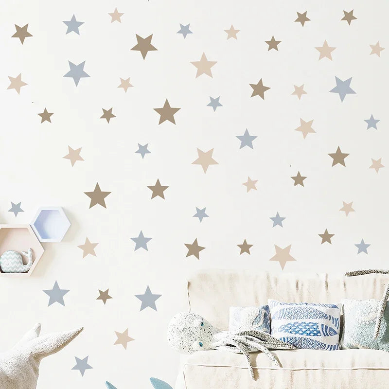 71pcs Boho Star Wall Stickers for Baby Nursery Room