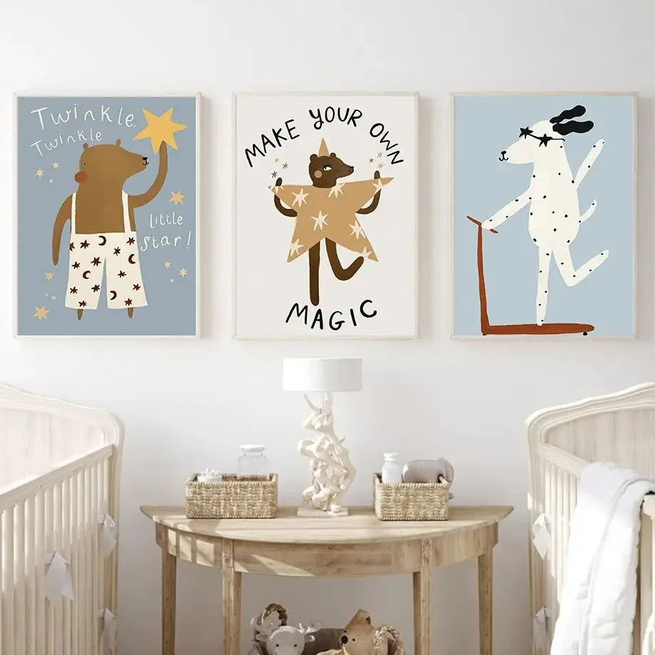 Animal Canvas Wall Art Prints for Baby Nursery