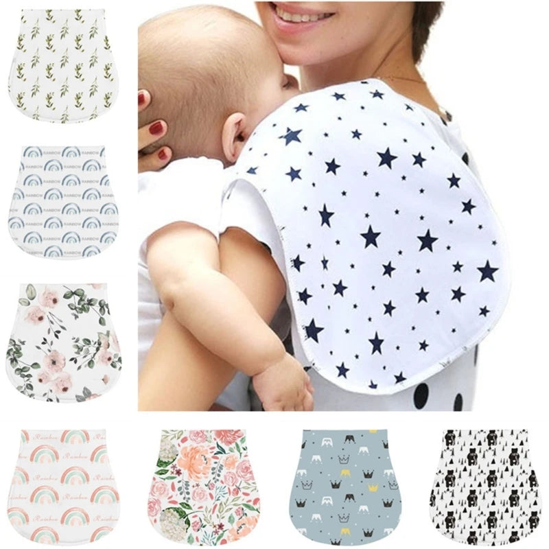 2-Layer Absorbent Cotton Baby Bibs & Burp Cloths – Soft, Newborn Teething Bibs for Baby Showers