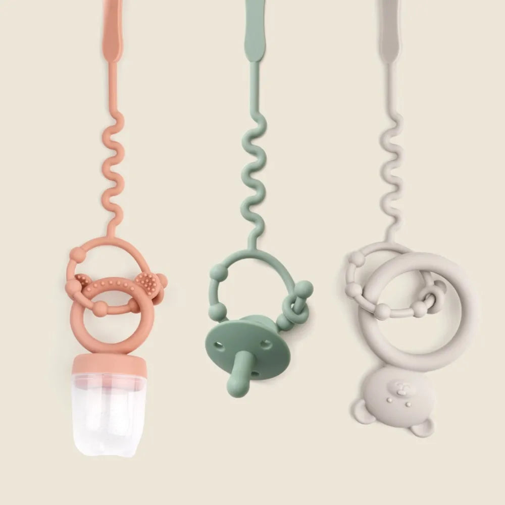 Adjustable Silicone Teether & Pacifier Chain – Anti-Lost Baby Accessory