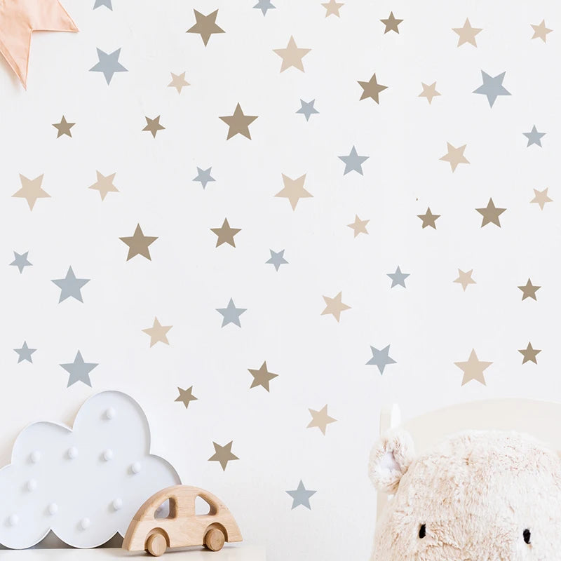 71pcs Boho Star Wall Stickers for Baby Nursery Room