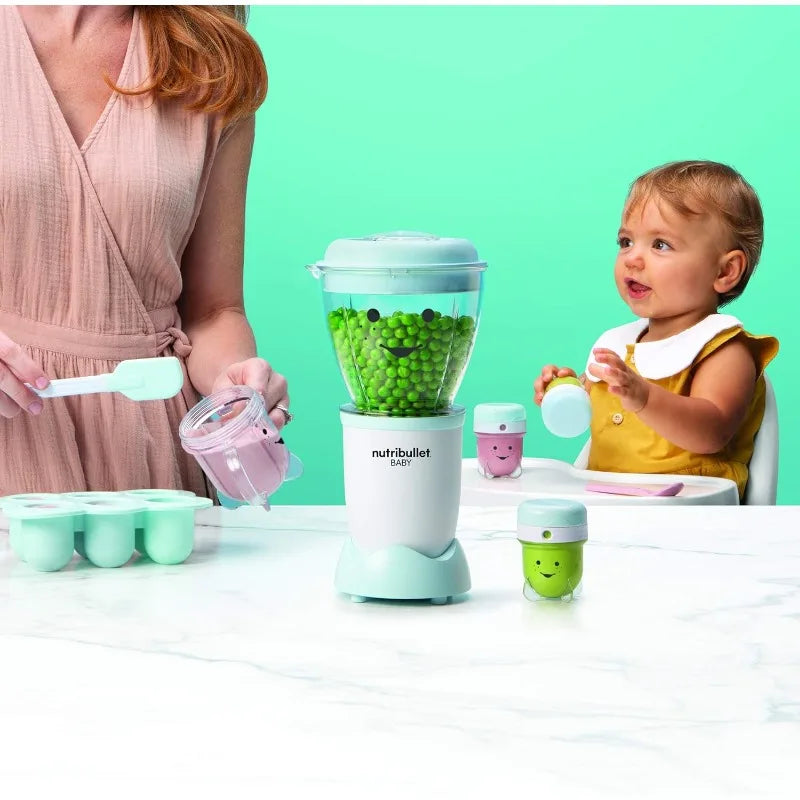 NutriBullet NBY-50100 Baby Complete Food-Making System, 32-Oz, White, Blue, Clear