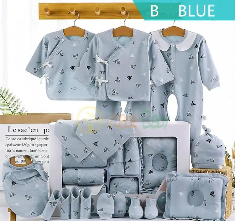 18/22-Piece Newborn Baby Essentials Set – Soft Cotton Clothing & Accessories for 0–6 Months