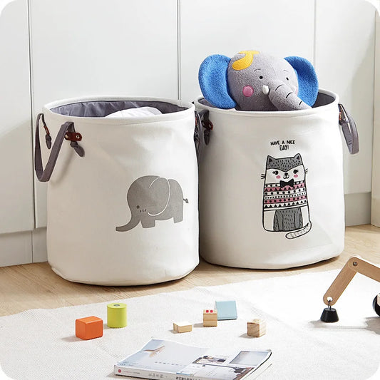 Cute Elephant and Cat Storage Basket for Baby Nursery