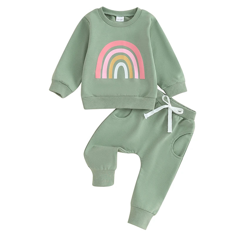 Baby Rainbow Sweater & Pants Outfit Set (3M-3Y)