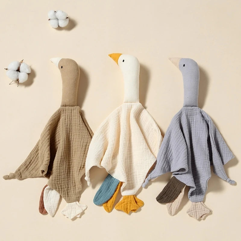 Muslin Baby Bib Goose Doll