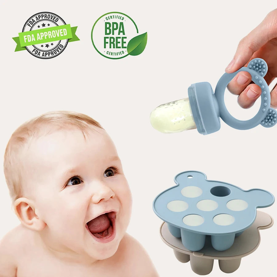 Silicone Baby Ice Cream Pops Mold – Perfect for Homemade Popsicles & Teethers