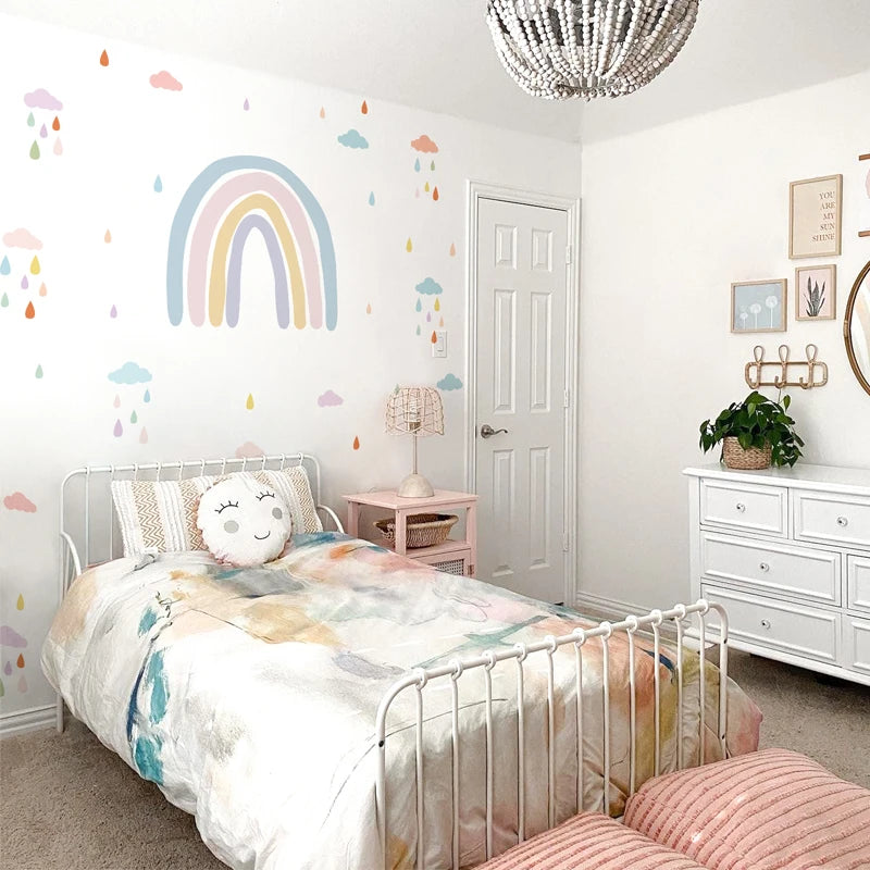 Nursery Boho Rainbow Wall Decals – Waterproof Kids' Room Décor