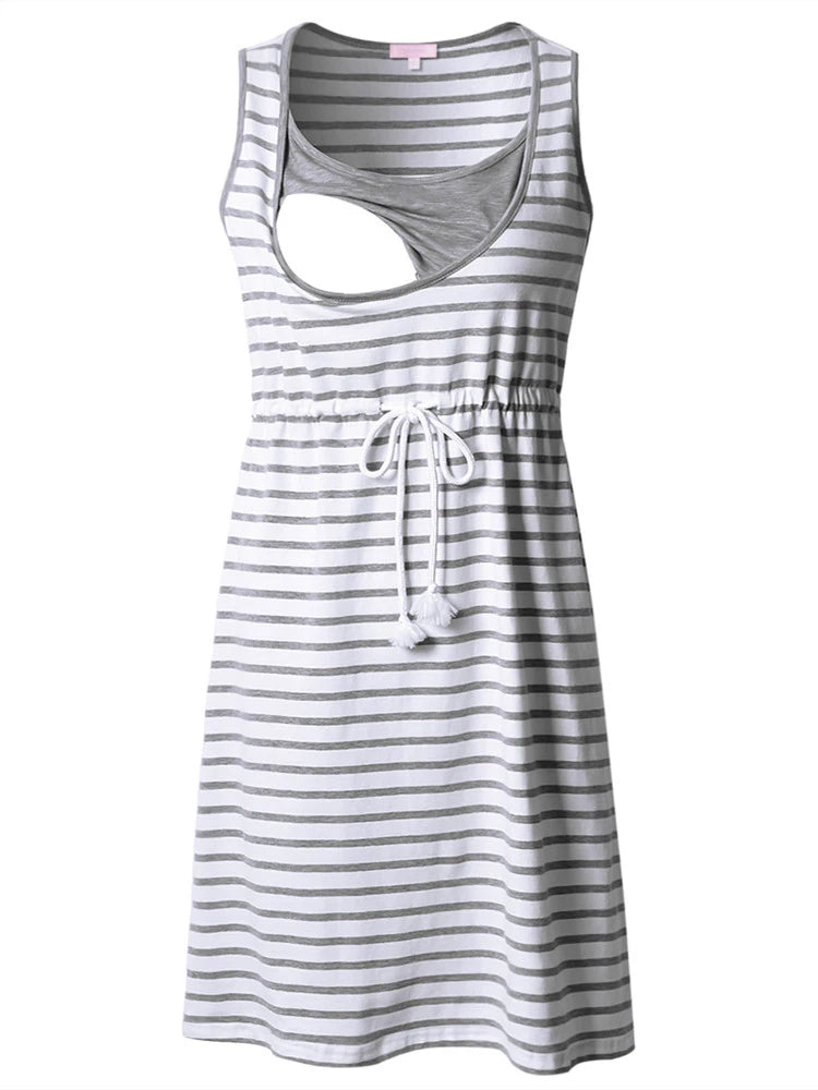 Sunny Days Maternity Nursing Dress - Sleeveless Breastfeeding Summer Dress