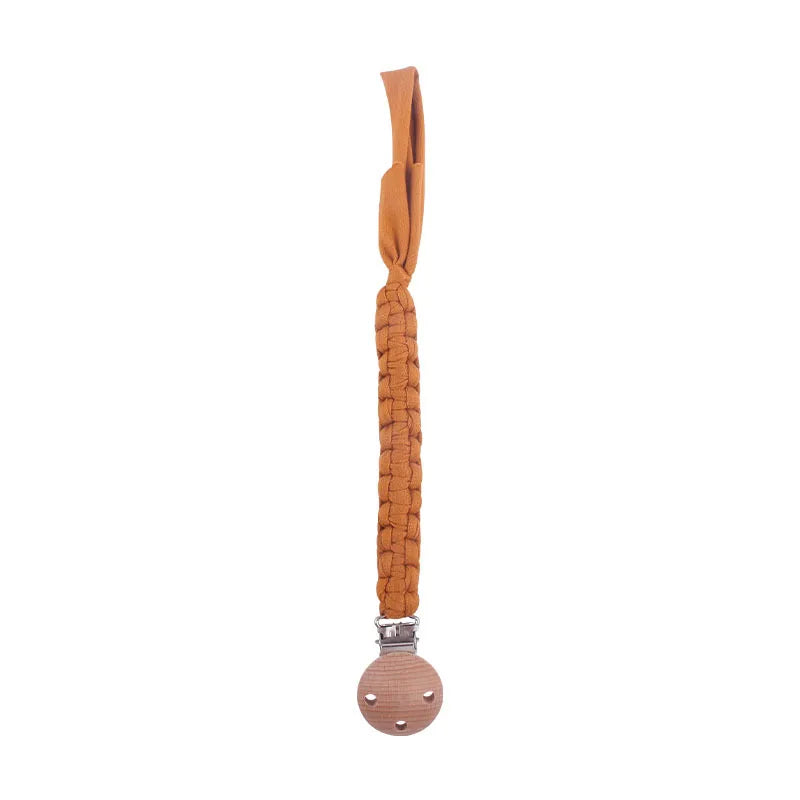 Pacifier Clip Chain Holder - Wooden Beech Clips for Baby Teether Toys & Rattles