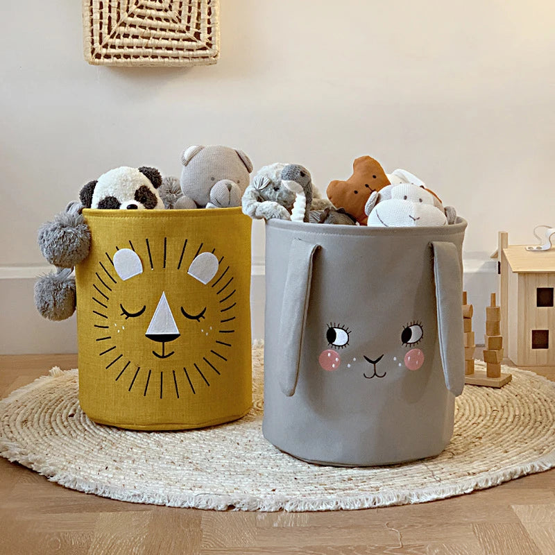 Foldable Animal Canvas Laundry Basket for Kids