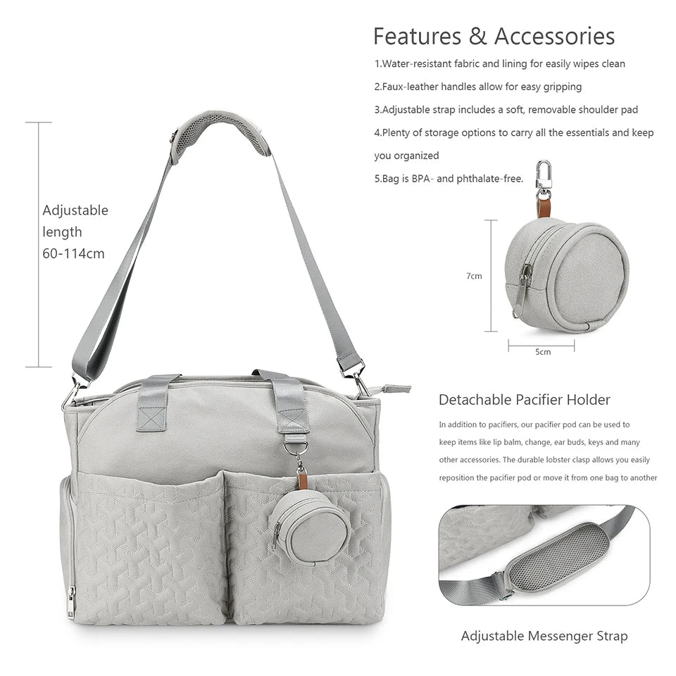 Baby Diaper Bag On Stroller Outdoor Travel Handbag With Pacifier Bag Large Capacity Mommy Shoulder Bag Baby Bottle Nappy Storage