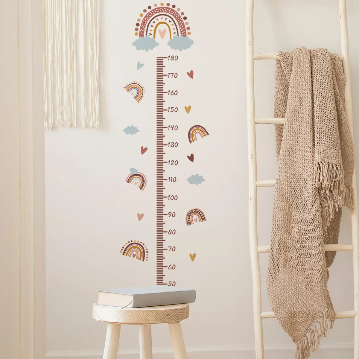 Rainbow Growth Chart Wall Decal for Baby Nursery