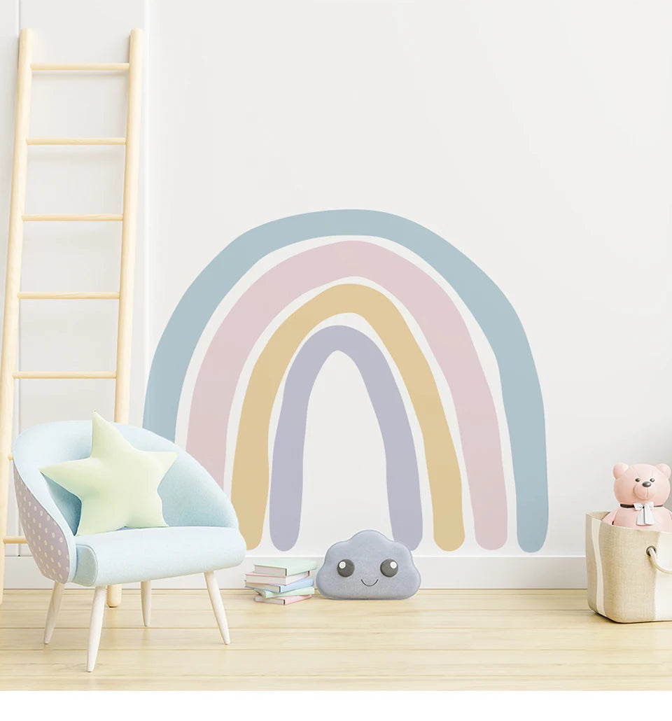 Nursery Boho Rainbow Wall Decals – Waterproof Kids' Room Décor