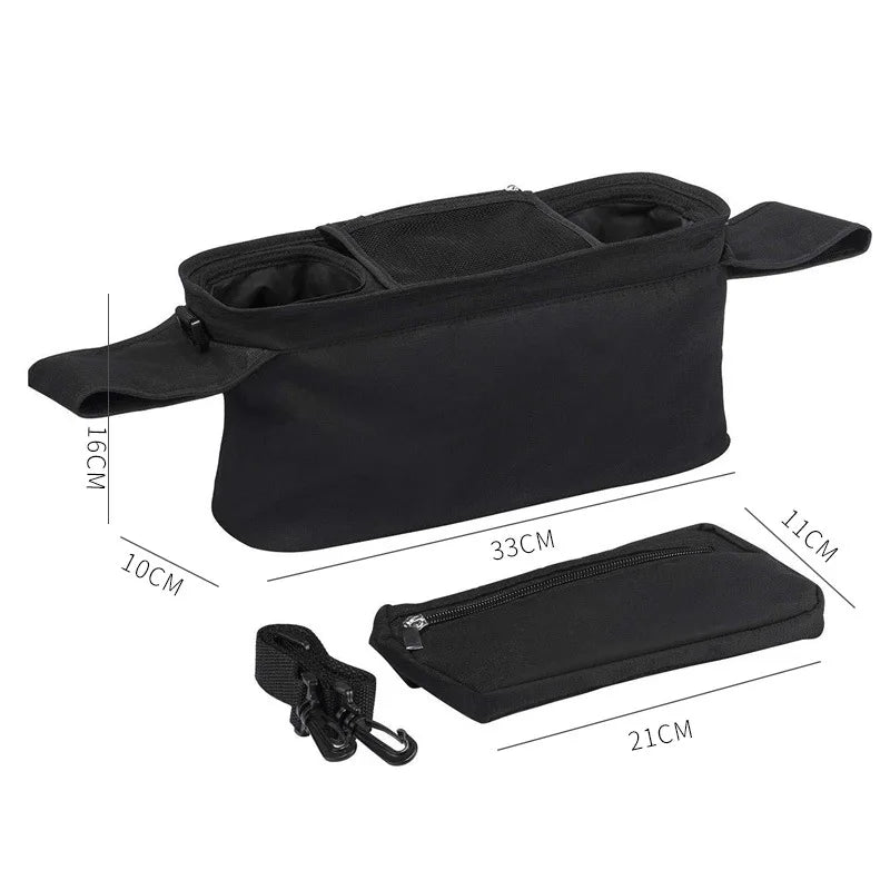 Baby Stroller Storage Bag - Large Capacity Organizer for Pram Diaper Bags & Accessories