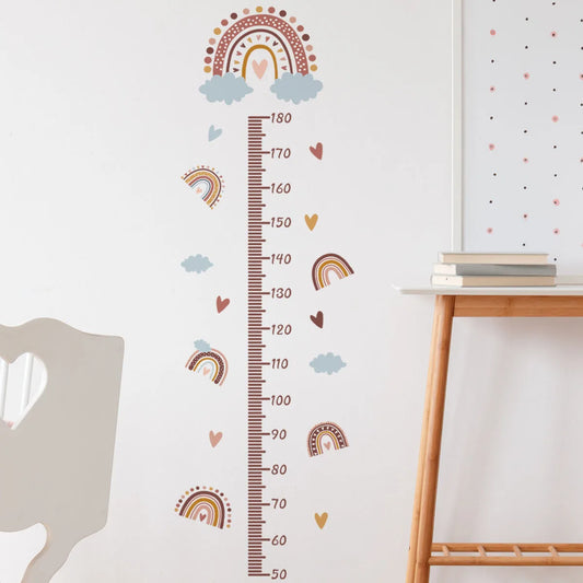 Rainbow Growth Chart Wall Decal for Baby Nursery