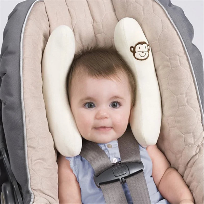 Baby Stroller & Car Seat Neck Support Pillow – Banana-Shaped Head Protector