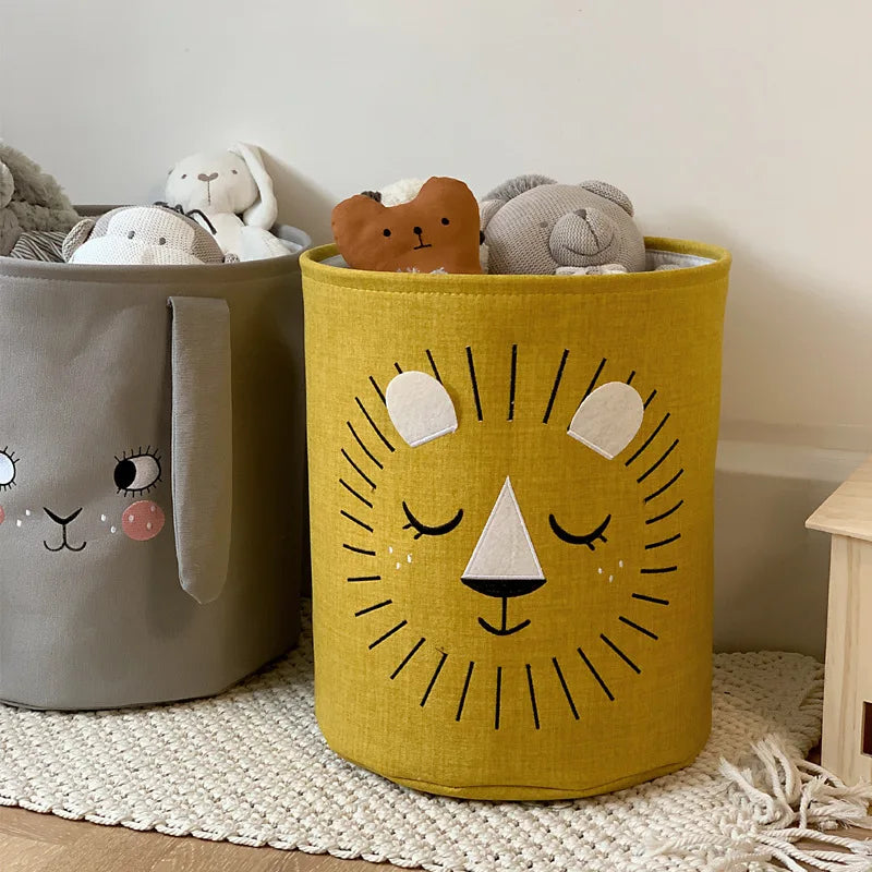 Foldable Animal Canvas Laundry Basket for Kids