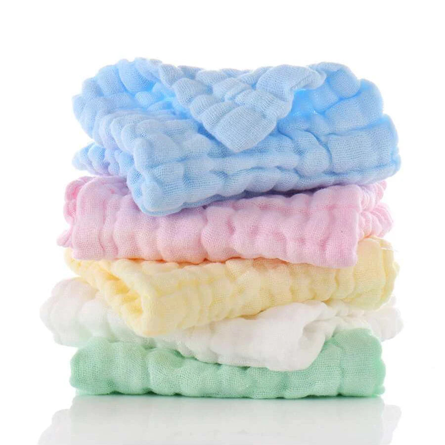 Muslin Cotton Baby Towels | 6-Layer Soft Absorbent Washcloths