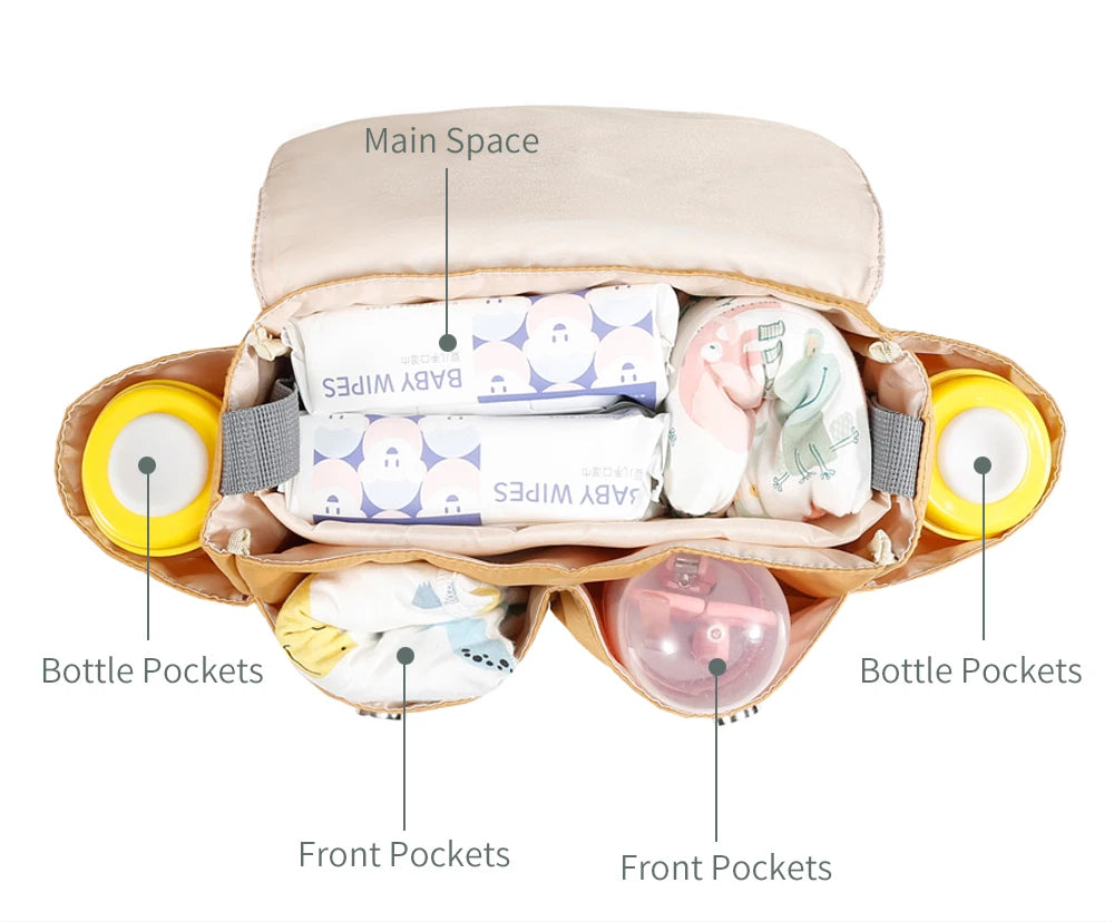 Compact Baby Stroller Organizer Bag with Bottle Holder